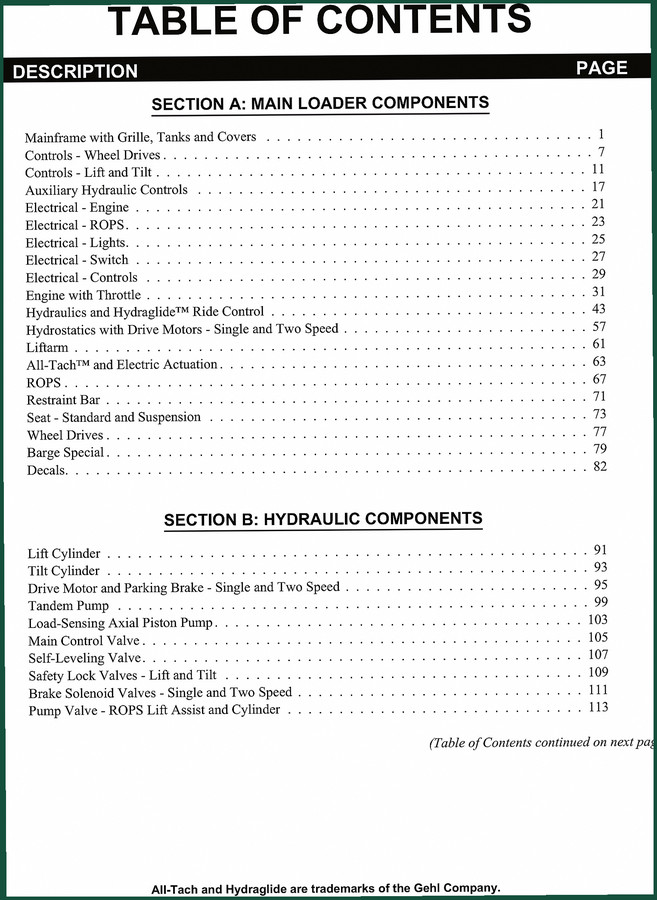 GEHL SL 7800 Service Manual – Engine, Hydraulics, Electrical Schematics (118 Pages)