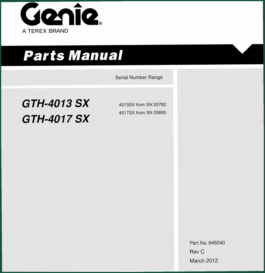 Genie GTH-4013 SX, GTH-4017 SX 2012 Parts Catalog – 224 Pages