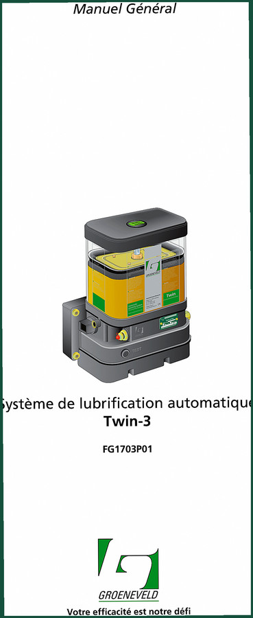 Groeneveld TWIN-3 2008 Technical Manual – Automatic Lubrication System Service Data