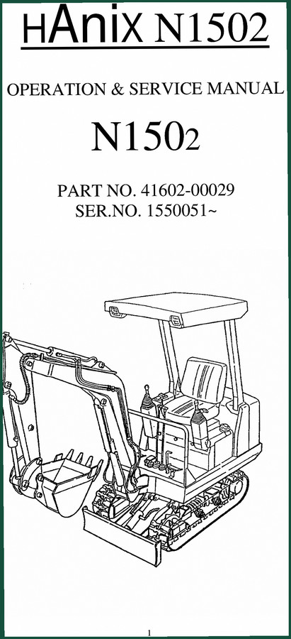 Hanix N1502 Service Manual – 64 Pages of Factory-Certified Repair Data