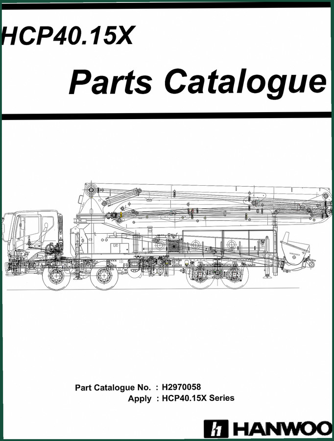 Hanwoo HCP40.15X Parts Catalog – 351 Pages of OEM Part Numbers for Concrete Pump Trucks