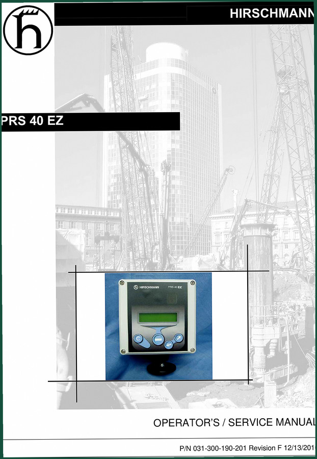Hirschmann PRS 40 EZ 2006 Operators Manual – Factory Specs