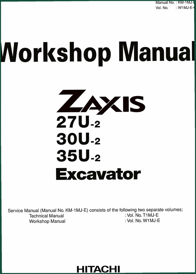 Fiat-hitachi 27U-2 30U-2 35U-2 Workshop Manual – 550 Pages OEM Service Data