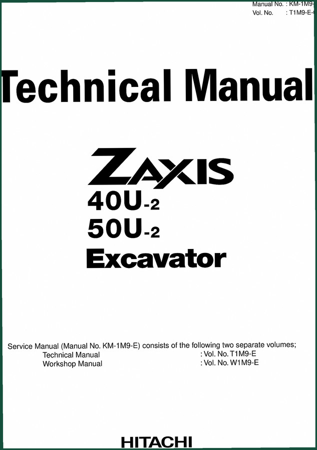 Fiat-hitachi 40U-2, 50U-2 Technical Manual – OEM Service Specs