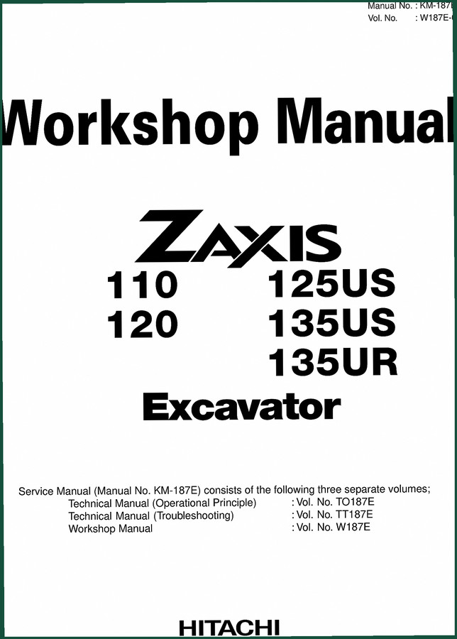 Hitachi Construction Machinery 110-135UR Workshop Manual 707 pages