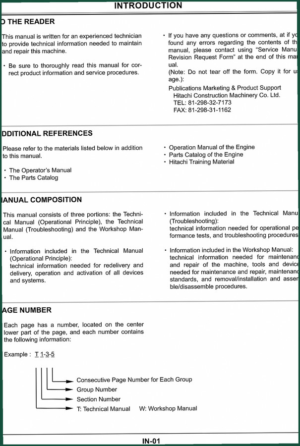 Hitachi ZX210W Workshop Manual – OEM Service Document