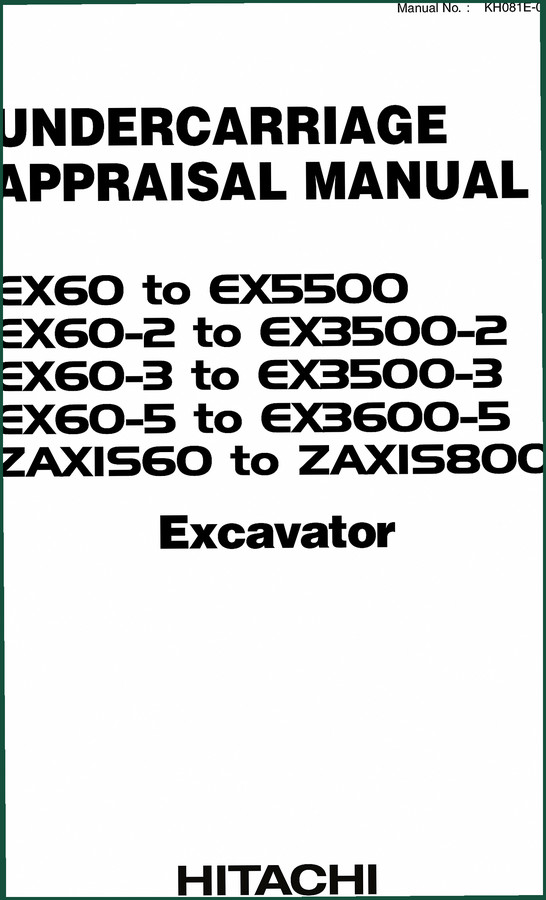 Fiat Hitachi EX60, EX5500, EX60-2, EX3500-2, EX60-3 2004 Technical Manual