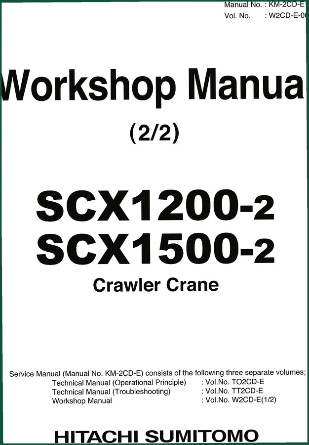 Hitachi Sumitomo SCX1200-2 Parts Catalog – 530 Pages OEM