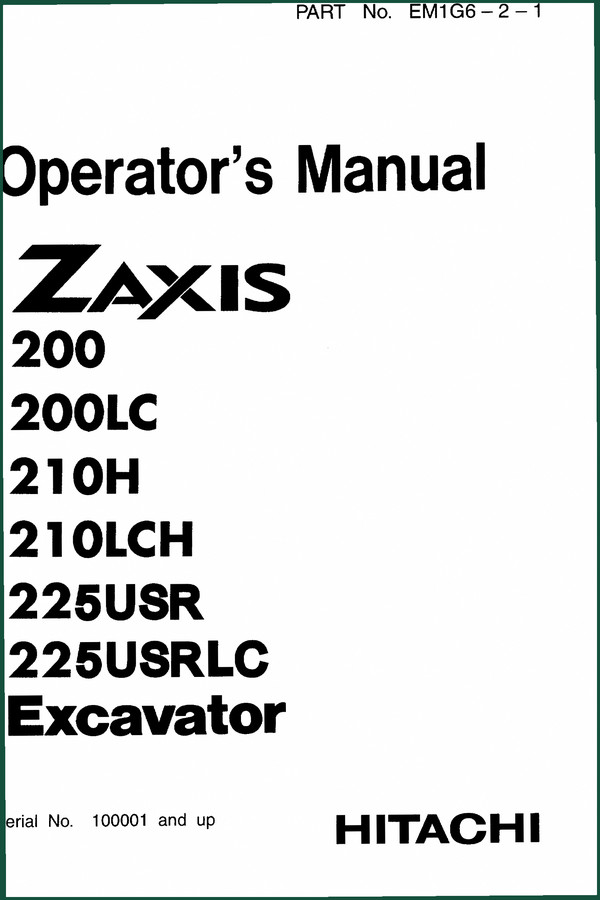 Fiat Hitachi ZX200, ZX200LC, ZX200E, ZX200LC-E, ZX210 Parts Catalog – 884 Pages