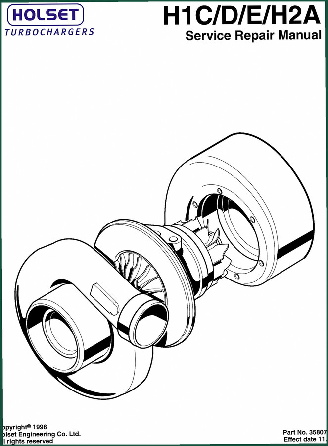Holset H1C, H1D, H1E, H2A 1998 Service Manual – 32 Pages