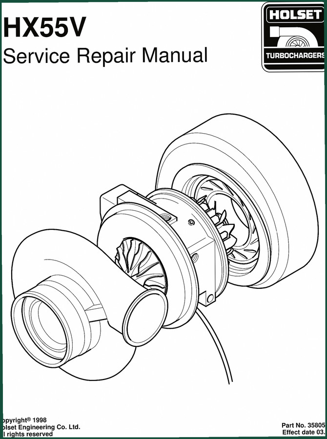 Holset HX55V 1998 Repair Manual – Factory Turbocharger Specs (41 Pages)