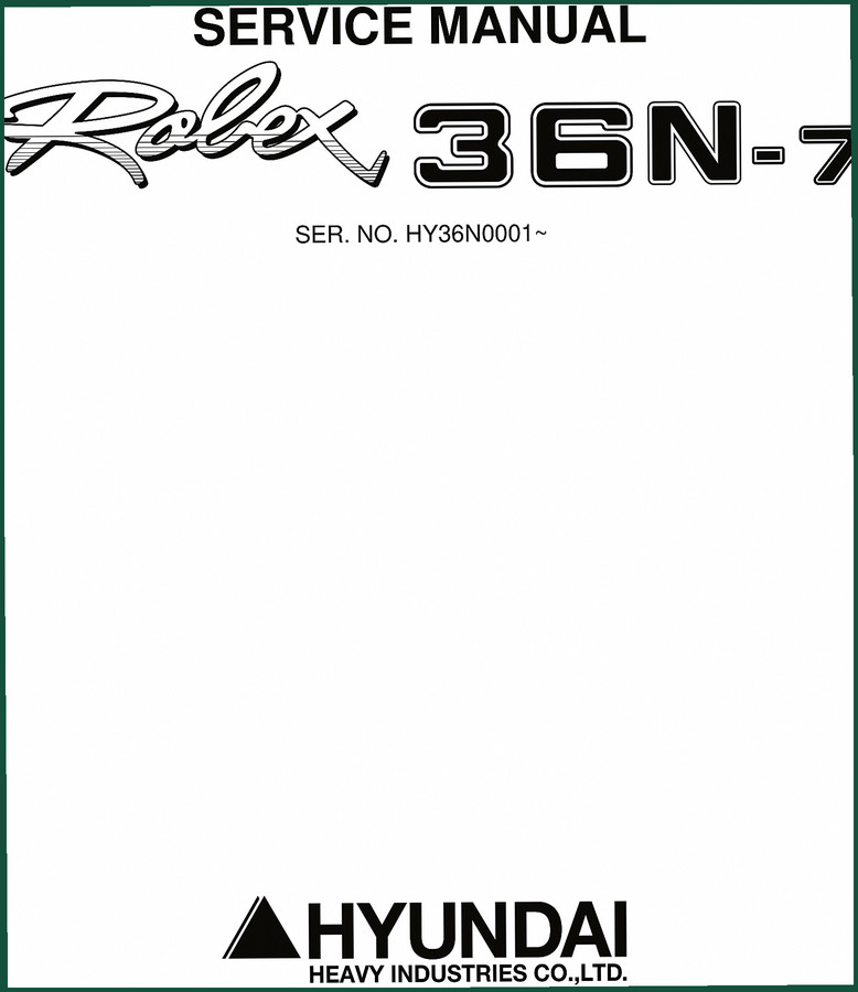 Hyundai Robex 36N-7 Service Manual – 138 Pages of Factory Specs