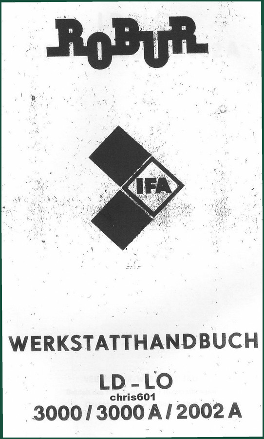 IFA LD-LO 3000, LD-LO 3000 A, 2002 A 1981 Workshop Manual – 150 Pages