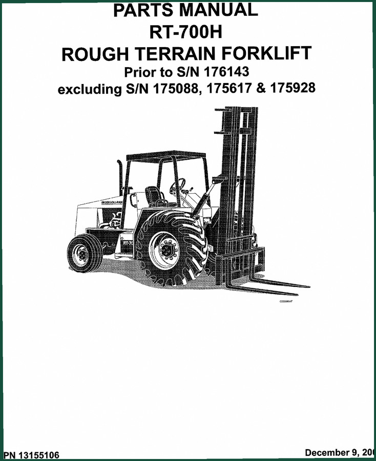Ingersoll Rand RT-700H 2002 Parts Catalog – 320 Pages