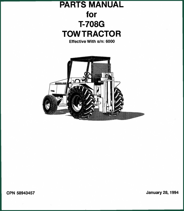 Ingersoll Rand T-708G 1994 Parts Catalog – 168 Pages OEM