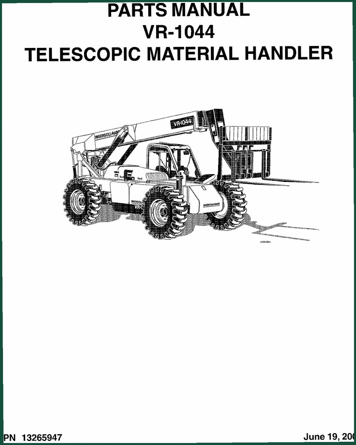 Ingersoll Rand VR-1044 2002 Parts Catalog – 400 Pages | OEM Exploded Diagrams