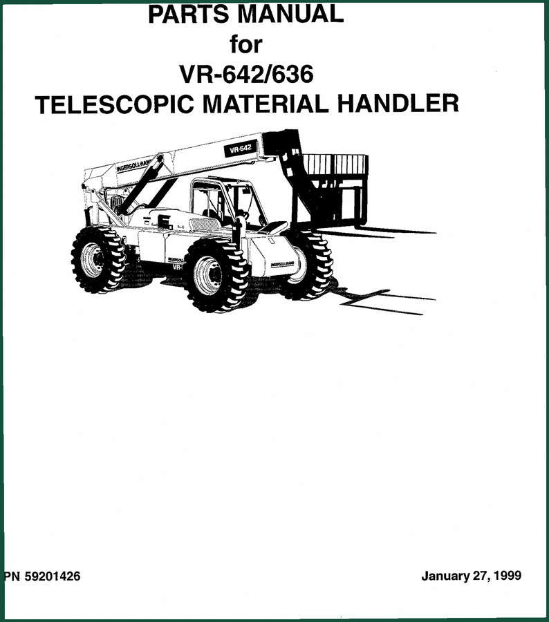 Ingersoll Rand VR-642, VR-636 1999 Parts Catalog – OEM Specs