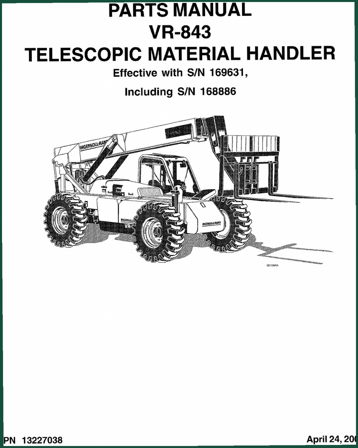 Ingersoll Rand VR-843 2002 Parts Catalog – 330 Pages of OEM Parts Data