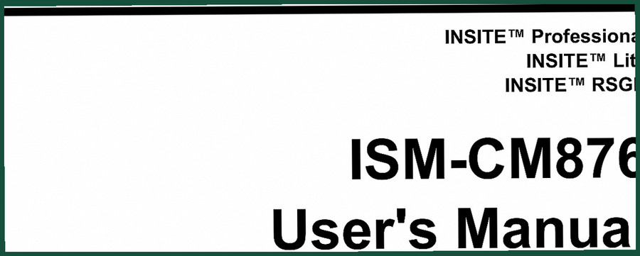 Insite ISM-CM876 User Manual – OEM Diagnostics & ECM Setup Guide