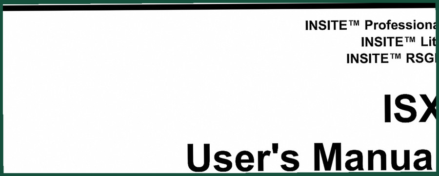 Insite ISX User Manual – 222 Pages OEM Specs
