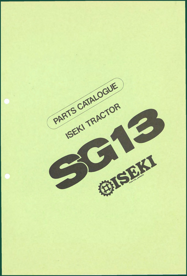 Iseki SG13 Parts Catalog – 167 Pages OEM Factory Documentation