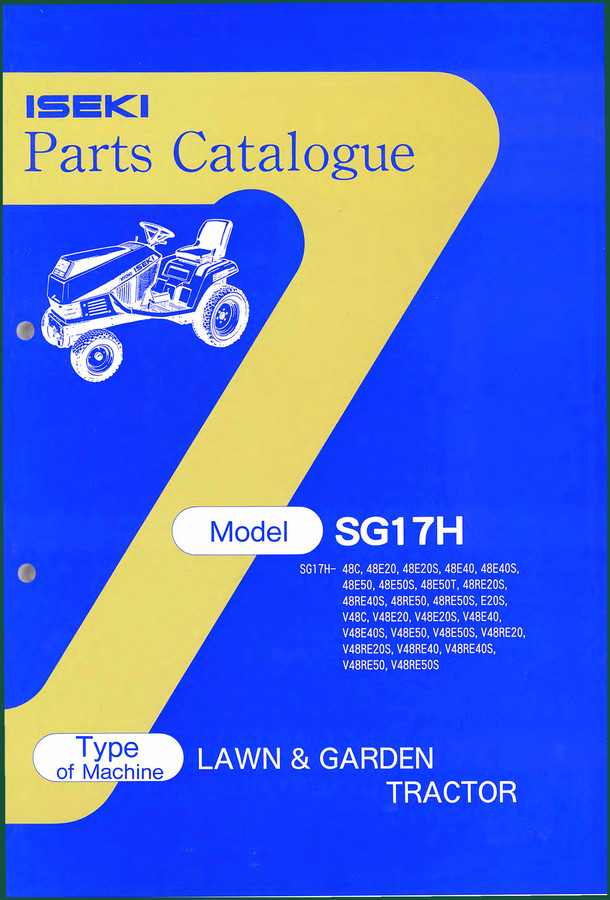 Iseki 48E20, 48E20S, 48E40, SG17H-48C, 48E50 Parts Catalog – 189 Pages OEM