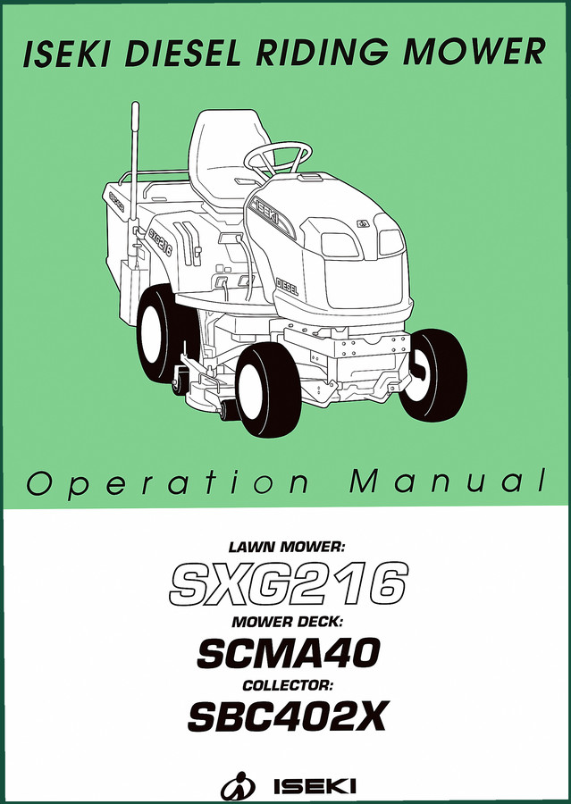 Iseki SXG216 User Manual – 94-Page OEM Operator Guide