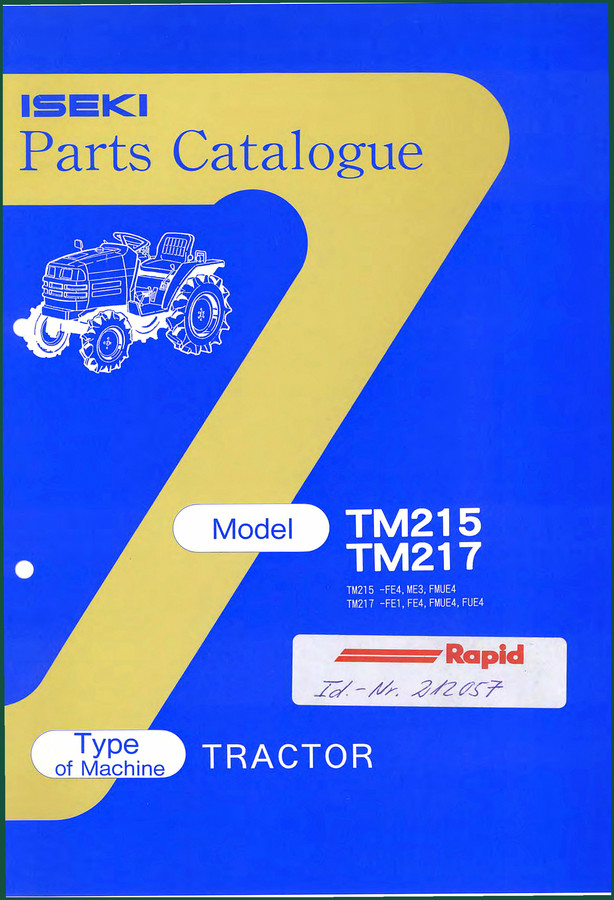 Iseki TM215, TM217 Parts Catalog – 289 Pages of OEM Exploded-View Diagrams