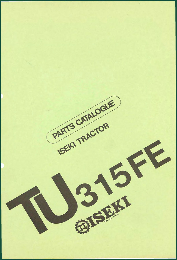 Iseki TU315FE Parts Catalog – 252 Pages OEM Diagrams