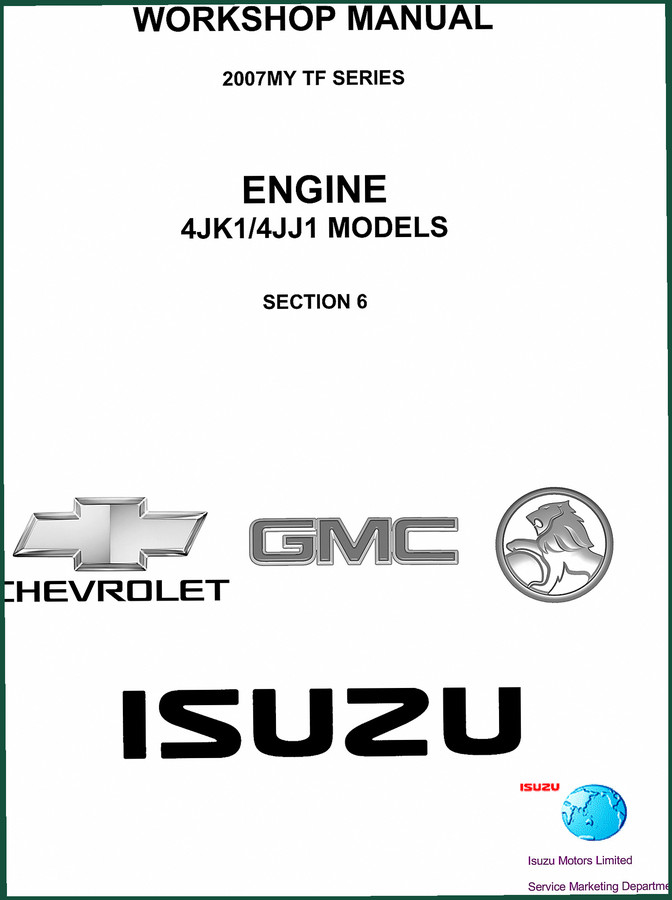 Isuzu 4JK1, 4JJ1 2007 Workshop Manual – OEM Engine Service Data