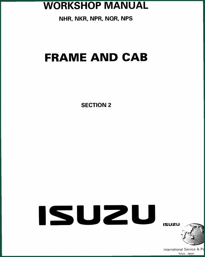 Isuzu NPR, NQR, NHR, NKR, NPS Workshop Manual – 125 Pages