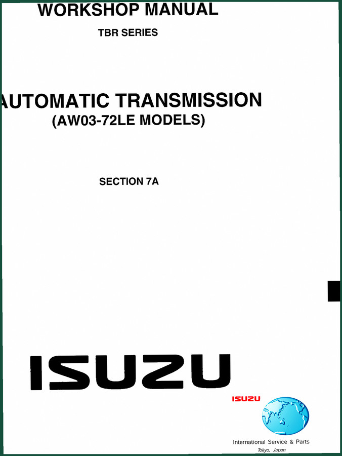 Isuzu TB72L Workshop Manual – Factory Service Data for AW03-72LE