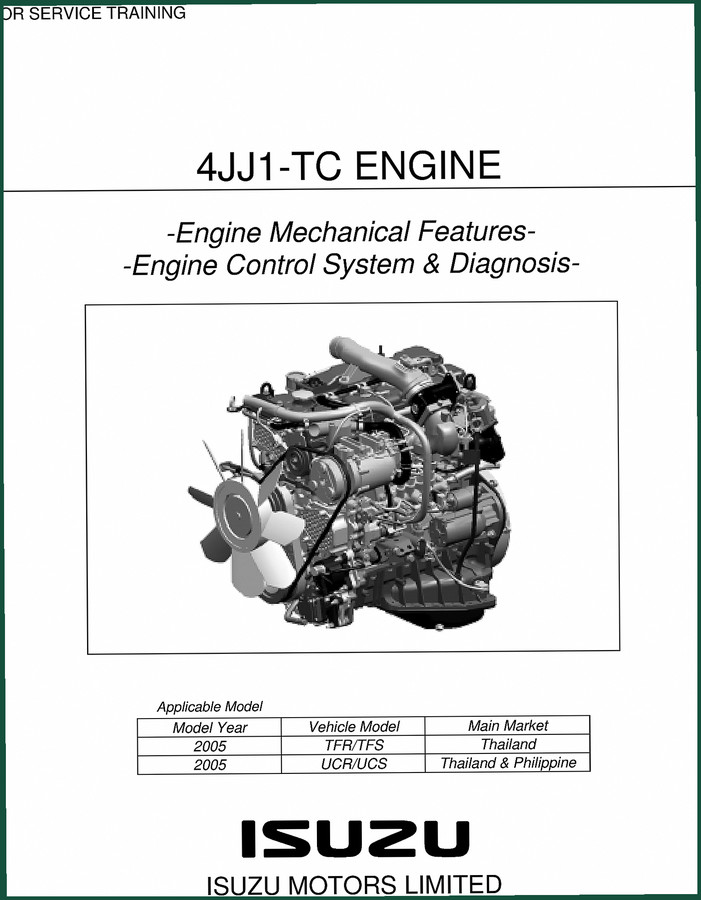 Isuzu TFR/TFS, UCR/UCS Training Manual – 4JJ1-TC Engine Diagnostics