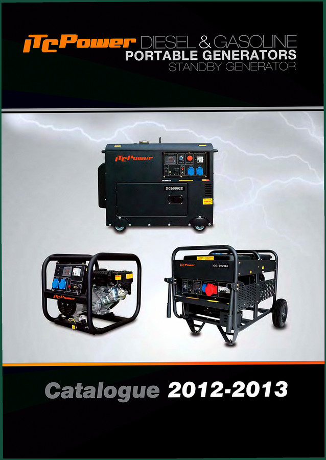Itcpower DG6000SE, GG1200iLE, INVERTER, HOME SERIES, STANDARD SERIES 2012 Parts Catalog