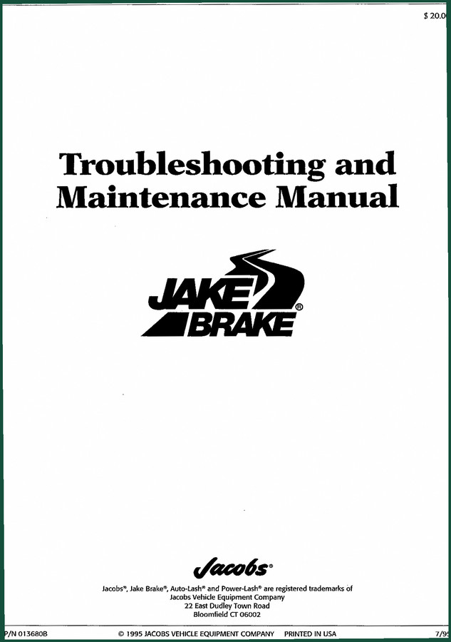Jacobs 317E, 317F, 336A 1995 Troubleshooting Manual – OEM Diagnostics