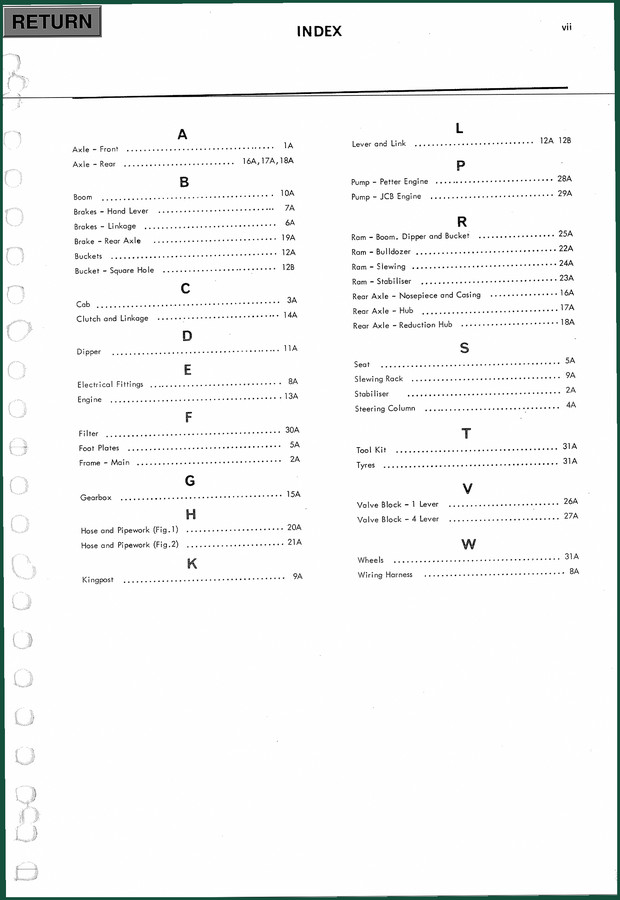 JCB JCB1 Parts Catalog – Factory-Indexed Component Identification