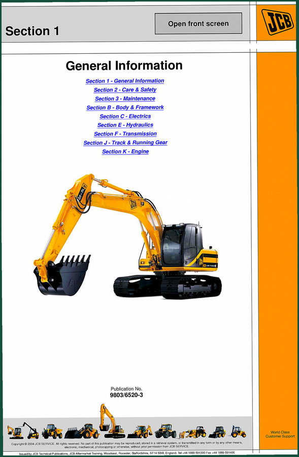 JCB JS115 2004 Service Manual – Factory Torque Specs & Diagnostics
