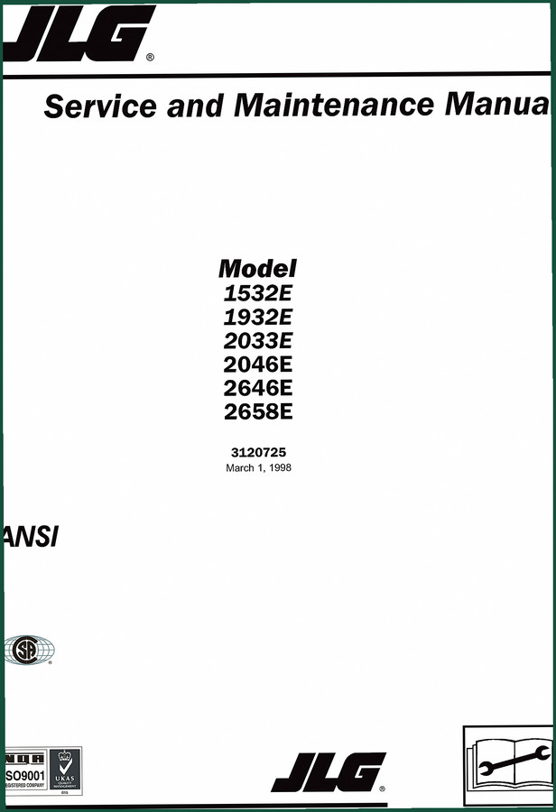 JLG 1532E, 1932E, 2033E, 2046E, 2646E 1998 Service Manual