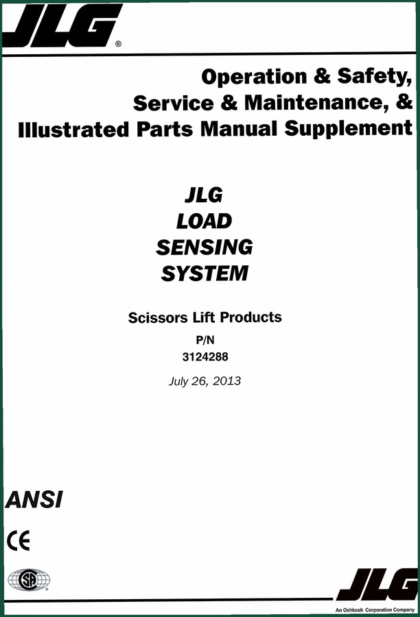 JLG RS10 2013 Service Manual – Factory Load Sensing System Diagnostics