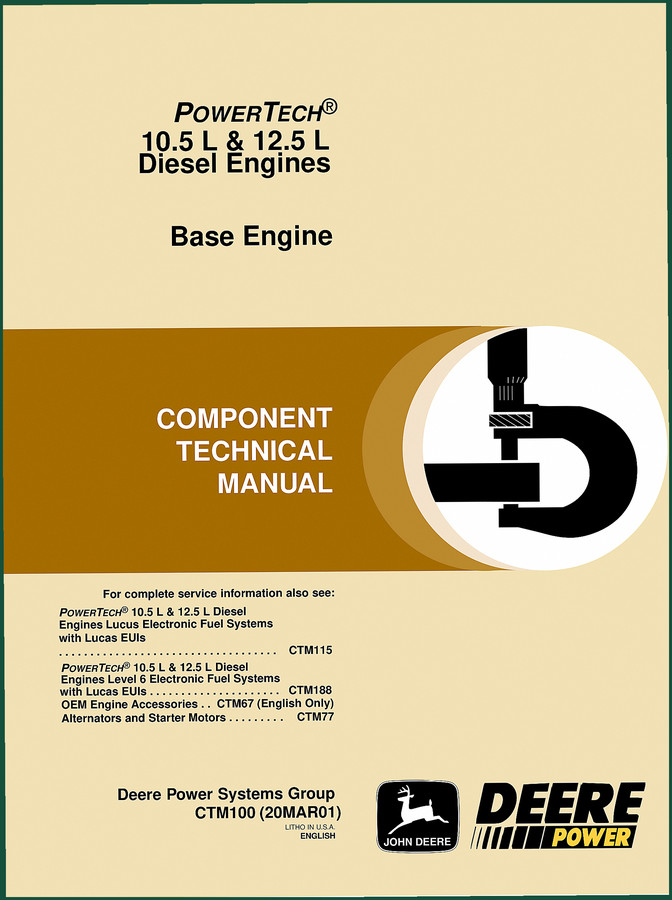 John Deere 10.5, 12.5 2001 Technical Manual – OEM Engine Specs