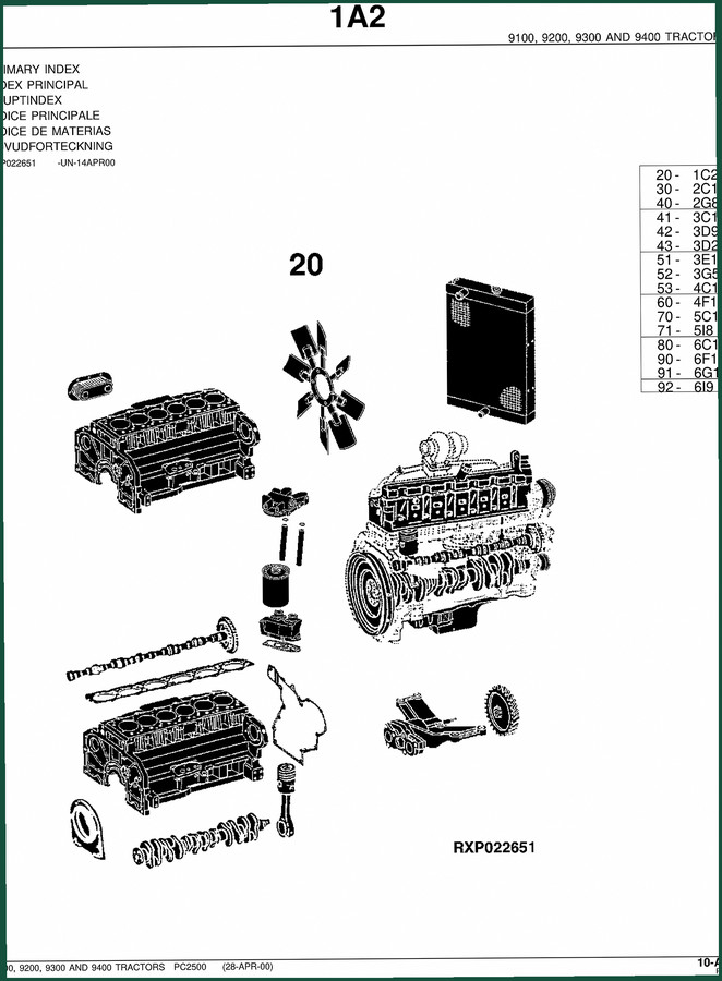 John Deere 9400-9100-9200-9300 Parts Catalog – 1037 Pages OEM