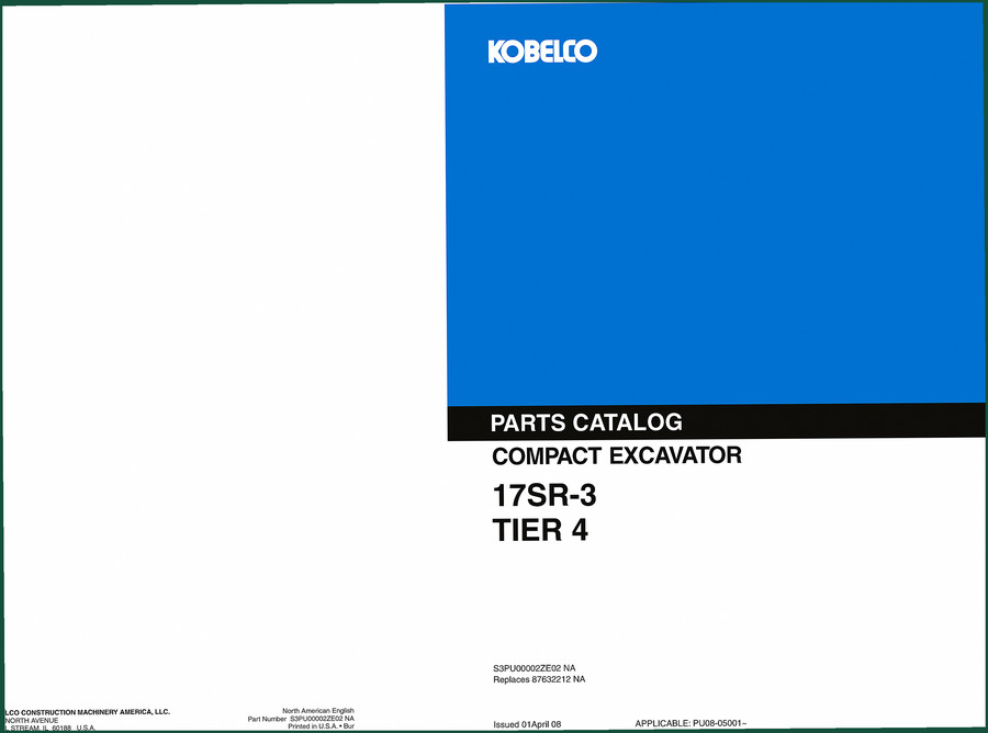 New Holland Kobelco 17SR-3 2008 Parts Catalog – OEM Exploded Views