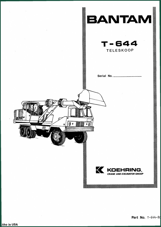 Koehring T-S44, 644 1974 Parts Catalog – 150 Pages OEM Part Numbers