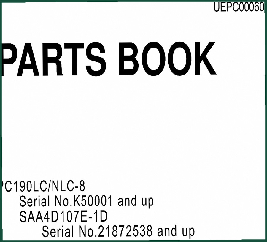 Komatsu PC190LC, NLC-8 Parts Catalog – 790 Pages OEM Exploded Views