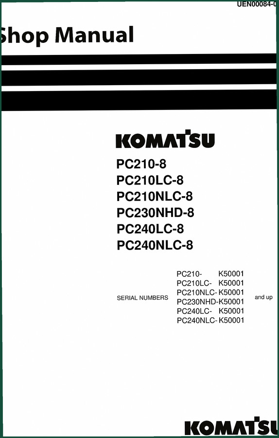 Komatsu PC210-8 Workshop Manual – 1062 Pages of Factory Specs