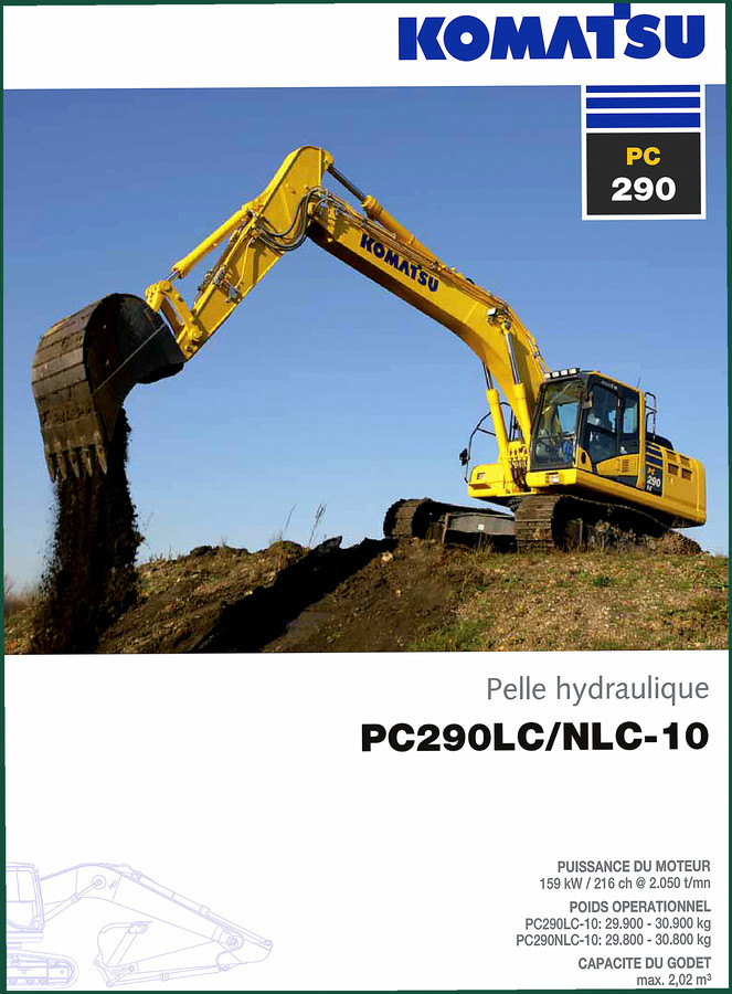 Komatsu PC290LC-10, PC290NLC-10 Technical Manual – Factory Specs & Service Data