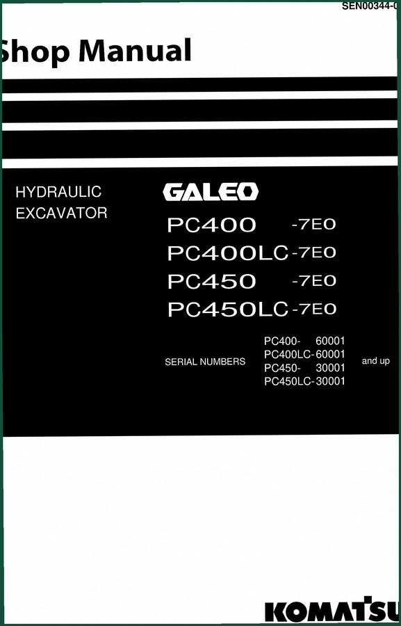 Komatsu PC400-7E0, PC450-7E0 Workshop Manual – 881 Pages of Factory Specs