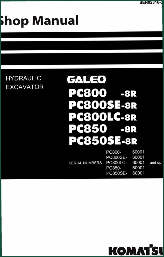 Komatsu PC800-8 Workshop Manual – 1060 Pages Factory Specs