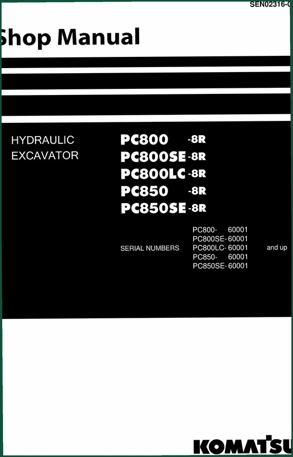 Komatsu PC800 Technical Manual – Hydraulic Pump Service Data