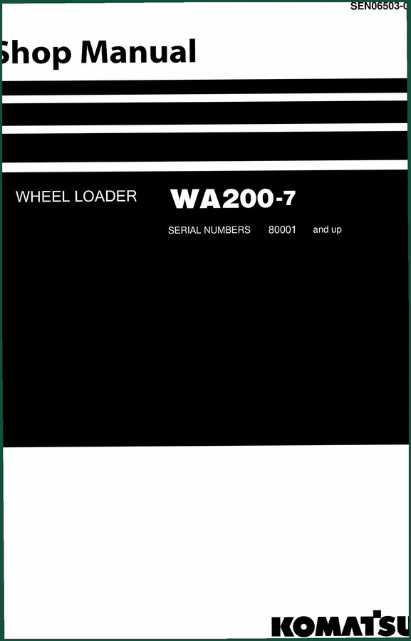 Komatsu WA200-7 Workshop Manual – 1556 Pages of Factory Specs